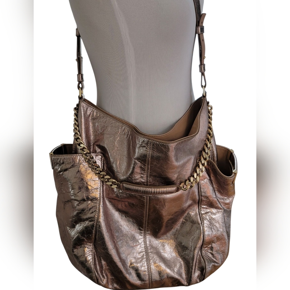 Jimmy Choo Large Metallic Hobo Bag